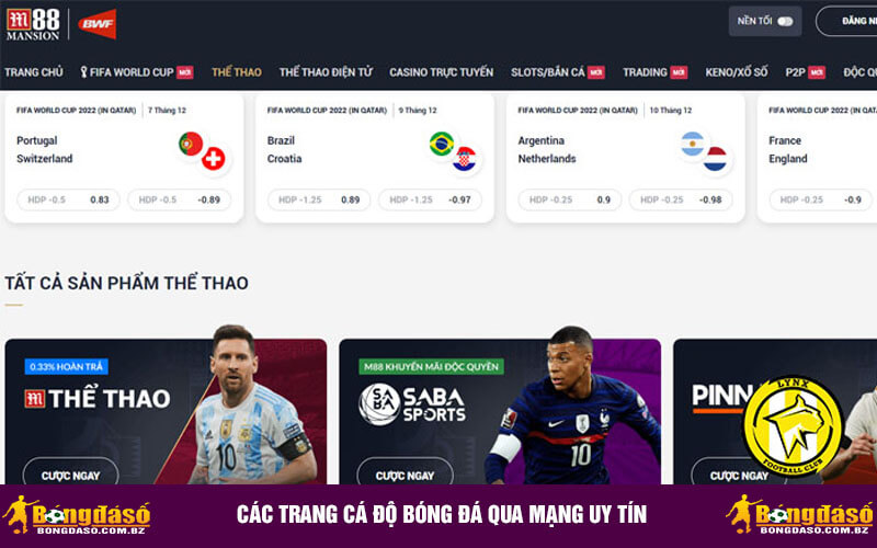 Các trang cá độ bóng đá qua mạng uy tín