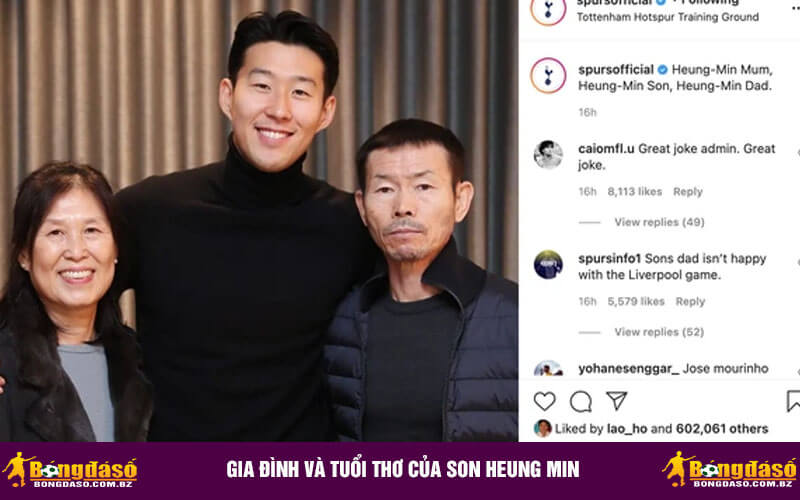 Gia Đình Và Tuổi Thơ Của Son Heung Min